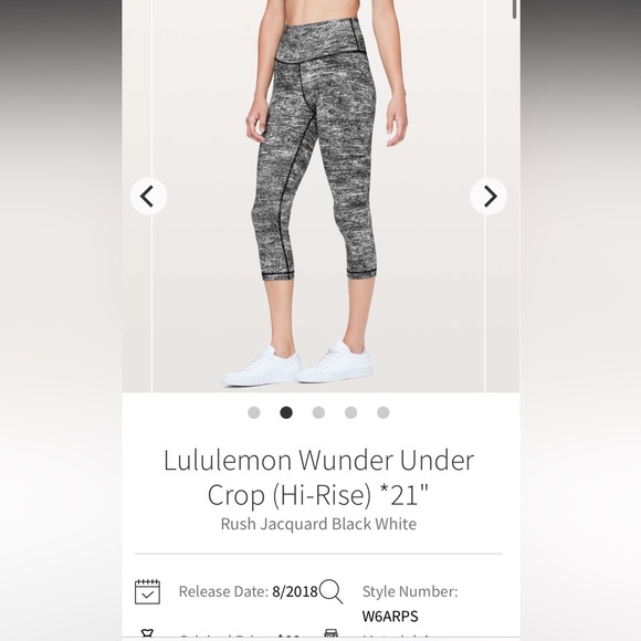Lululemon Wunder Under Crop (Hi-Rise) *21"
Rush Jacquard Black White - Picture 1 of 5